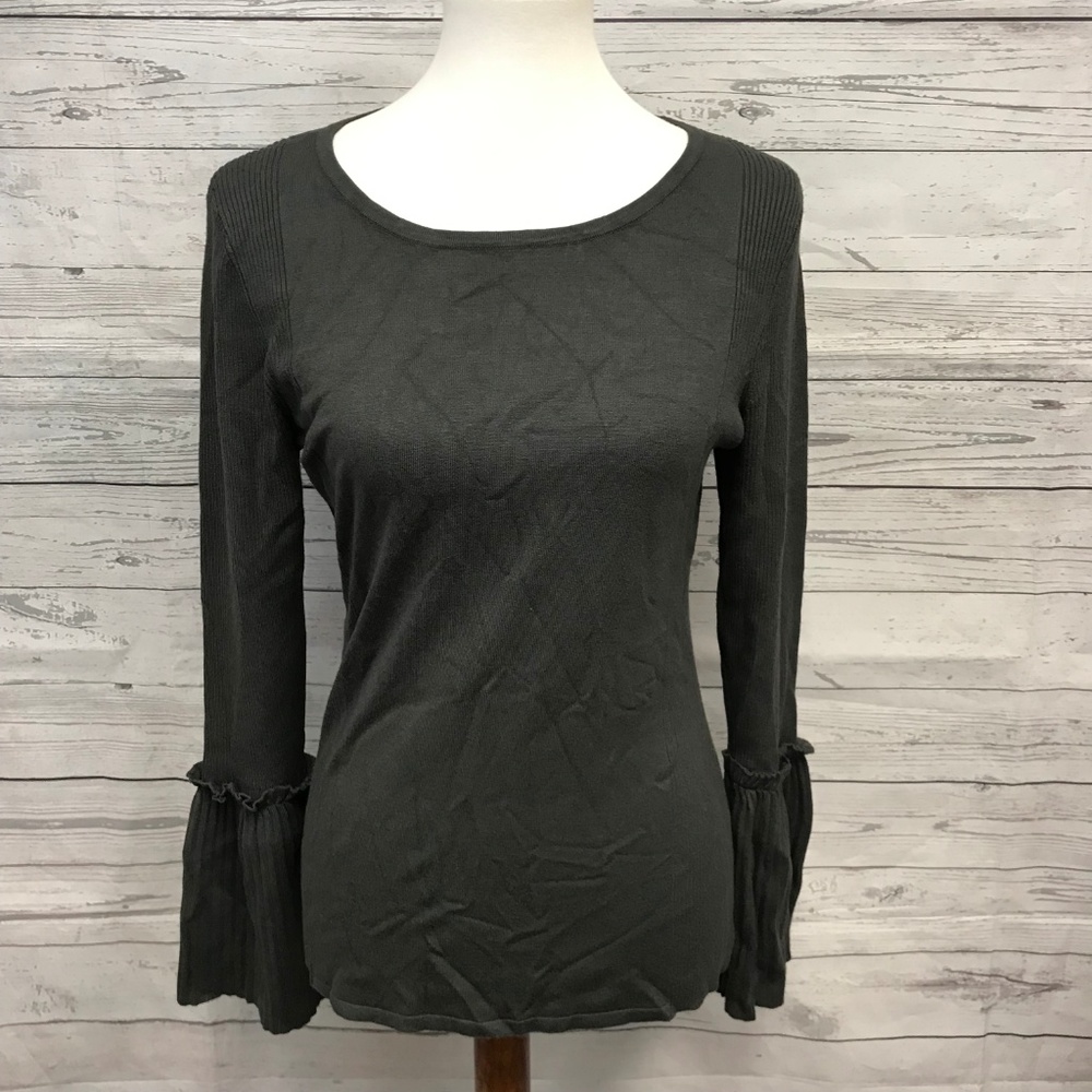 NEW INC Bell Sleeve Sweater Dark Gray Size L